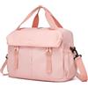 KONO Borsa da Viaggio Bagaglio a Mano 40x30x20 cm, Borsa Palestra Espandibile 24-33,6 L, Borsone Weekend con Vano Scarpe e Tracolla (40 x 30 x 20 cm, Rosa)