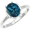 SILVERTROVE Topazio blu di Londra coltivato in laboratorio pietra preziosa per Anello placcato argento Uomo e donna in gioiello fatto a mano CRG1255AT_50 (15.9)