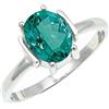 SILVERTROVE pietra preziosa Tormalina Paraiba verde coltivato in laboratorio per Anello placcato argento Uomo e donna gioiello fatto a mano CRG1255AS_70 (22.3)