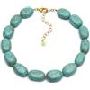 VLNET ® | Vestopazzo collana perle e macramè | Girocollo vistoso con elementi marini color corallo e turchese | Lavorazione artigianale (turchese, wilma, 36, Centimetri)