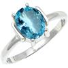 SILVERTROVE pietra preziosa Topazio blu per Anello placcato argento Uomo e donna in regalo di gioielli CRG1255AK_48 (15.3)