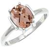 SILVERTROVE pietra preziosa Morganite coltivato in laboratorio per Anello placcato argento Uomo e donna gioiello fatto a mano CRG1255BC_48 (15.3)