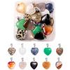 BEEFLYING 20 ciondoli di pietre preziose a forma di cuore pendenti in pietra naturale guarigione Chakra cristallo pietre preziose ciondoli di roccia per gioielli collane bracciali fare