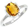 SILVERTROVE pietra preziosa Citrino per Anello placcato argento Uomo e donna gioiello fatto a mano CRG1255AI_50 (15.9)
