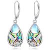 ROMANTICWORK Orecchini a forma di animale per le donne libellula/farfalla/api/colibrì posteriore leva, anello abalone pietra di luna gioielli regali per anniversario compleanno Natale mamma donna
