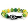 SAGA GIOIELLI Bracciale Colorato con Perle in Vetro - Bracciale Artigianale Multicolore Regolabile 23 cm - Gioiello Unisex Uomo Donna - Idea Regalo Originale (BSVENF8-01)