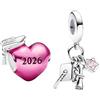PHCLASY Perla Charm Diploma Compatibile con Braccialetti e Collane Europei, Charms e Perle di Laurea per Donna, Zirconia cubica