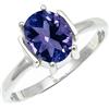 SILVERTROVE Tanzanite coltivato in laboratorio pietra preziosa per Anello placcato argento Uomo e donna gioielli di tutte le taglie CRG1255AV_64 (20.4)