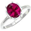 SILVERTROVE Rubellite coltivato in laboratorio pietra preziosa per Anello placcato argento Uomo e donna gioielli di tutte le taglie CRG1255AQ_50 (15.9)