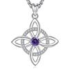 AEONSLOVE Collana con Nodo della Strega Argento 925 per Donna Ragazze Collana di Nodi delle Streghe con Pietra Natale Ciondoli Celtici Protezione Talismani Potenti Gioielli da Strega (Febbraio)