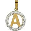 oro 18 kt CIONDOLO LETTERA A INIZIALE IN ORO GIALLO 18 KT CON ZIRCONI+ COLLANA LACCIO IN OMAGGIO