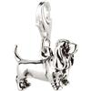 7K Ciondolo a forma di cane Basset Hound 3 in argento sterling 925 (17 x 11 mm), Argento sterling