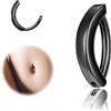 ZS Piercing per ombelico da donna, in argento Sterling 925, con finti diamanti, rivetto curvo all'inverso