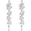 EVER FAITH Rotondad Cubic Zirconia orecchini da sposa per le donne spose, goccia cristalli lampadario a penzoloni per Pageant trasparente argento-backed