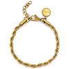 SINGULARU - Bracciale Big Cord. Acciaio avec Placcatura in oro 18 kt. Gioielli da donna.