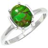 SILVERTROVE pietra preziosa Turchese verde ramato per Anello placcato argento Uomo e donna in regalo di gioielli CRG1255BJ_70 (22.3)