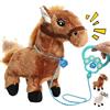 LUKIUP Elettrico Cavallo Peluche Musicale 1 Anno Giocattolo Gattonare, Cavalli Giocattolo Gattonare per Tummy Time 3 6 9 12 Mesi