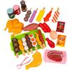 Generico Barbecue Giocattolo Per Bambini - Set Cibo Grigliata | Cucina Finzione Gioco Educativo Spiedini Simulazione | Forno Carbone Tavolo Regalo Compleanno Bimba, Materiale ABS