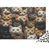 4A5W8E3N Puzzle di Carta 1000 Pezzi Gatti Carini per Adulti Puzzle Educativo Decorativo per Parete Rompicapo per Famiglia 52x38cm/1000pcs