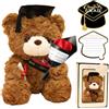 Nzkeuf Orsacchiotto per la Laurea, 23 cm Orsacchiotto Peluche, Regali Laurea, Diploma e Cappello di Dottore, per Scuola Laurea Decoro, Regali di Laurea per Studenti, Sacchetto Regalo e Rose