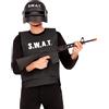 Funidelia | Fucile d'assalto con Effetti sonori Ufficiale per Bambini e Adulti Poliziotto, Agente di Polizia, FBI, Professioni - Nero, Accessorio per Costume