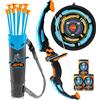 JOYIN Arco e freccia a LED per bambini, set da gioco per tiro con l'arco con ventose, bersagli e custodia per frecce, giochi di caccia per interni ed esterni, giocattoli regalo per ragazzi e ragazze