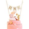 FUGLUS 1 pezzo Topper per Torta in Legno per il 1° Compleanno, Decorazione per Bambini e Bambine