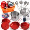 Veitch fairytales Accessori per cucina per bambini all'aperto, stoviglie per bambini, pentole, cucina giocattolo, cucina per bambini, accessori per la cucina, set di pentole, giocattoli da cucina