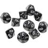 ulafbwur Dadi poliedrici multifacciali in plastica per giochi TRPG D10, in tinta unita, 10 pezzi