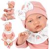 Kinderplay Lili Bambola 41 cm con corpo morbido, effetti sonori e ciuccio, biberon e vestiti, bambola realistica, gioco di ruolo, regalo per ragazze dai 3 anni in su