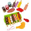Generico Barbecue Giocattolo Per Bambini - Set Cibo Grigliata | Cucina Finzione Gioco Educativo Spiedini Simulazione | Forno Carbone Tavolo Regalo Compleanno Bimba, Materiale ABS