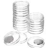 QUARKZMAN 20 portamonete in argento da 38 mm, in plastica, per monete, in acrilico, trasparente, rotondi, per monete d'argento o NFC Tag