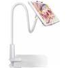 LUCKDANO Supporto Flessibile per Tablet e Telefono a Collo di Cigno da 27 Pollici - Supporto Regolabile e Ruotabile con Morsetto Largo 3 Pollici per Scrivania/letto/cucina, Compatibile con (WHITE)