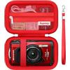 Supmay borsa da trasporto per fotocamera digitale subacquea OM System OLYMPUS Tough TG-7 / Tough TG-6 / TG-5 / TG-4, custodia da viaggio con tasca in rete per batteria, cavo di ricarica, Rosso