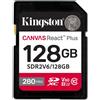 Kingston SDR2V6/128GB Canvas React Plus SDXC UHS-II 128GB Nero 280R/100W U3 V60