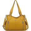 Angel Kiss - Borse da donna con manico, borsa a tracolla spaziosa, stile casual, in PU, Giallo, Large