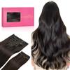 WENNALIFE Extension con clip in capelli veri, 150 g, 35 cm, 9 extension con clip in colore marrone scuro