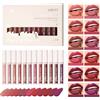 HQDA Set di rossetti liquidi opachi a 12 colori Lucidalabbra vellutato Kit labbra Impermeabile Usura di lunga durata Lucidalabbra nudo di confezioni regalo per cosmetici di bellezza (Colour, Set A)