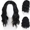GNIMEGIL Parrucca lunga da uomo, capelli corti e ricci, parrucca divertente per uomo,