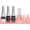 Esthetica ESTROSA KIT SEMIPERMANENTE UNGHIE SMALTO GEL POLISH BASE PRIMER + BASE DEFENCE COAT + LUCIDANTE GLOSS + OMAGGIO Gel Polish Zakiss n 72 London 10Ml made in Italy