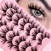 Heracks Ciglia finte Manga sguardo bagnato D-curl stile giapponese Cosplay Spiky Anime ciglia 20 mm lungo drammatico spessore Faux visone bambola estensione ciglia guardare come Wispy singoli grappoli (S20)