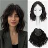 RUNRAYAY Topper per capelli ondulati 30 cm, topper per capelli da donna con capelli diradati, base size medium, castano nero (4#)
