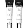 L'Oreal Paris L'Oréal Paris Prime Lab Primer Fissante 24h Effetto Matte Base Trucco Texture Cremosa e Trasparente per Pelle Opacizzata - 2 Flaconi da 30ml