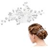 XOXVURI 1 PCS Pettinino da sposa con strass, argentato, con perle, accessorio per capelli per capelli da sposa Accessori Capelli da Sposa Pettine, Fiori di Perle Cristallo, Fermagli per Donne e Ragazze