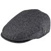 VOBOOM Men's Herringbone Flat Ivy Newsboy Hat Wool Blend Gatsby Cabbie cap (Dark Grey, 7 3/8)