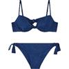 EMPORIO ARMANI Reggiseno Push-up Jacquard Donna + Slip Bikini Blu L