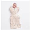 Love To Dream Swaddle UP, taglia media 6-8,5 kg - Crema Dinosnore | Vestibilità aderente, favorisce un sonno sano | 1,0 Tog per primavera ed estate (20-24°C) | Cotone e doppia cerniera