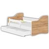 ACMA Letto per bambino Cameretta per bambino con materasso Lettino bambini HAPPY (Rovere Craft, 140x70 cm + Cassetto)
