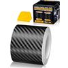 Spurtar Nastro adesivo universale in fibra di carbonio, 5 cm x 6 m Protezione Paraurti per Auto e Moto Antigraffio, Cromo nero 2 inch x 20 Ft