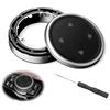 Liekadijiae Automobile Multimedia Big Knob Cover, Mascherina per Pulsante Multimediale, Auto Multimedia Knob Cover di Ricambio, per BM-W F10 F20 F30 IDrive, Nero/Argento